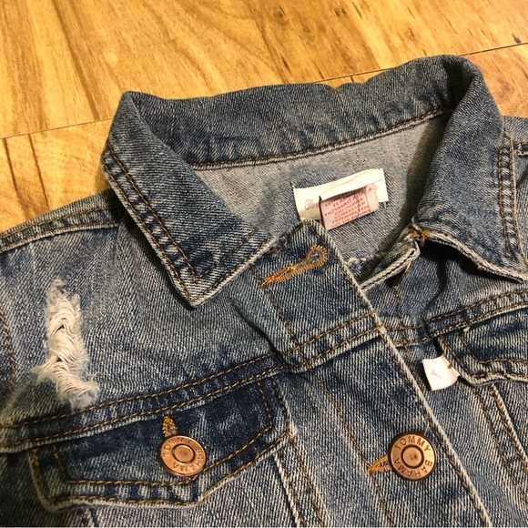 NWOT Tommy Bahama Jacket Kids Girls 10 Blue Medium Wash Denim Distressed - Picture 4 of 10